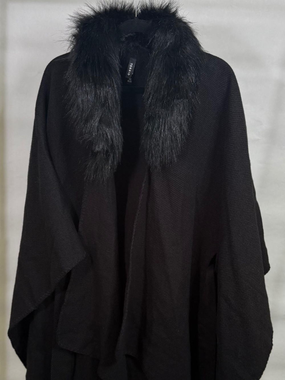 Torrid Fur Lined Collared Cape - One Size